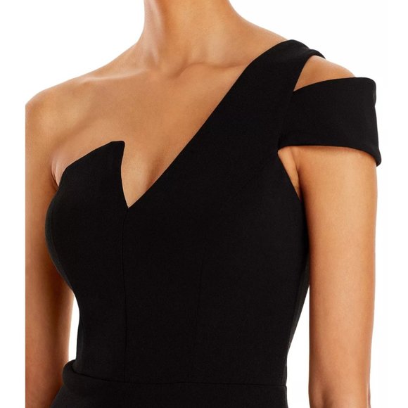 Aqua One-Shoulder Ruffled Gown - Picture 5 of 9